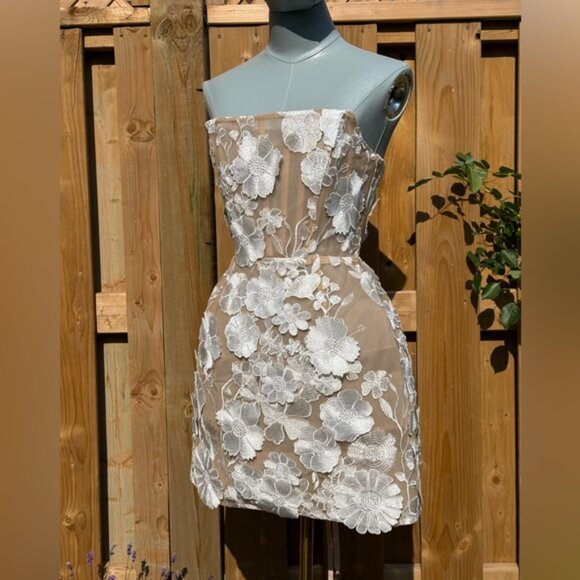 🆕 BRONX & BANCO 🧿 NWOT Jasmine Maraya White Mini Dress - Sz M US 6 - Picture 2 of 16